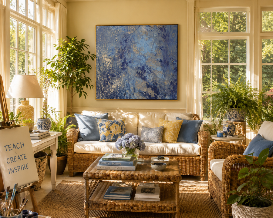 "Blue Reverie" Wrapped Canvas