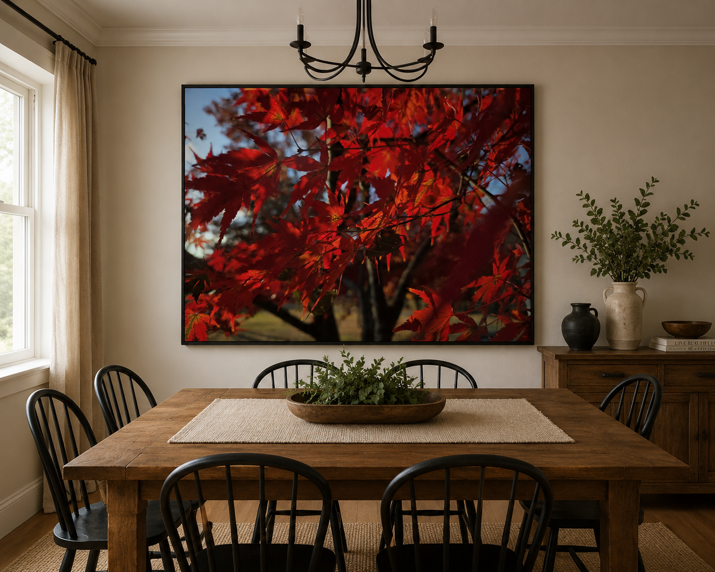 "Crimson Canopy" Wrapped Canvas