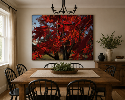"Crimson Canopy" Wrapped Canvas