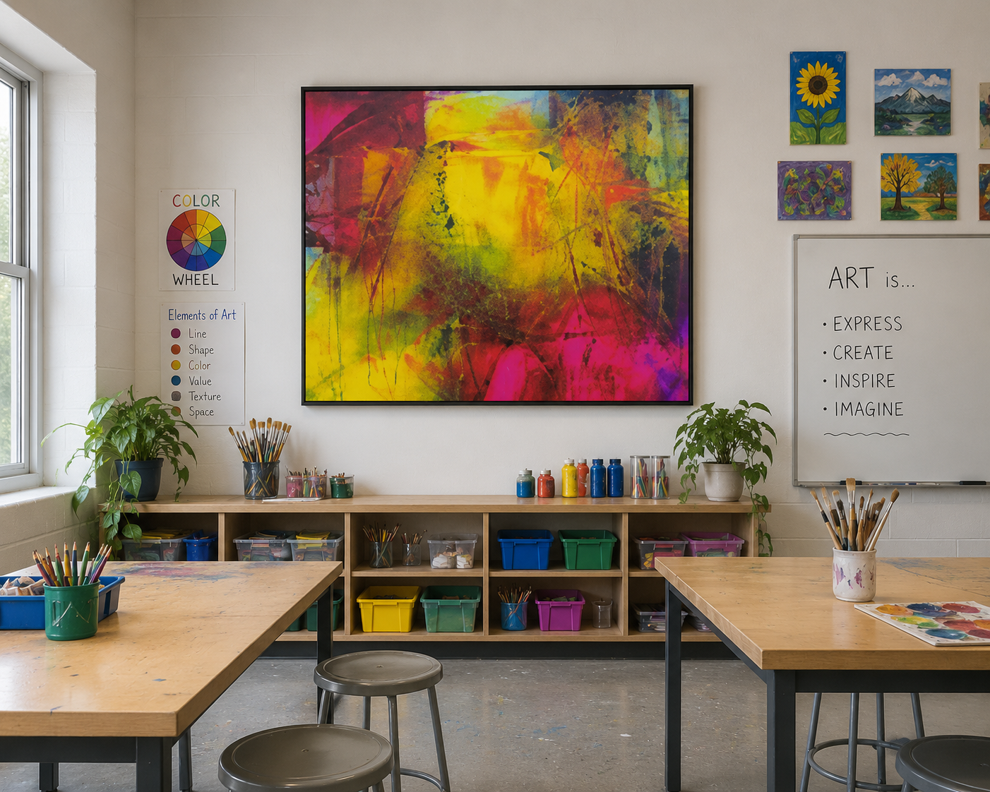 "Electric Bloom" Wrapped Canvas