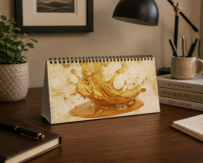 "Golden Surge" Desk calendar