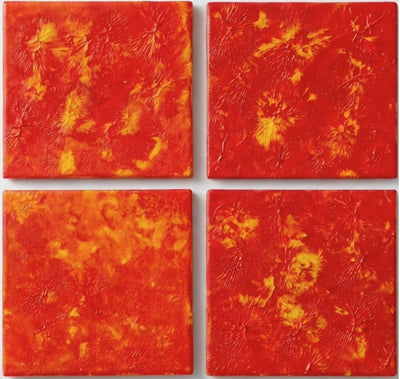 Hand Painted Orange and Yellow Vibrant - Modern Home Decor