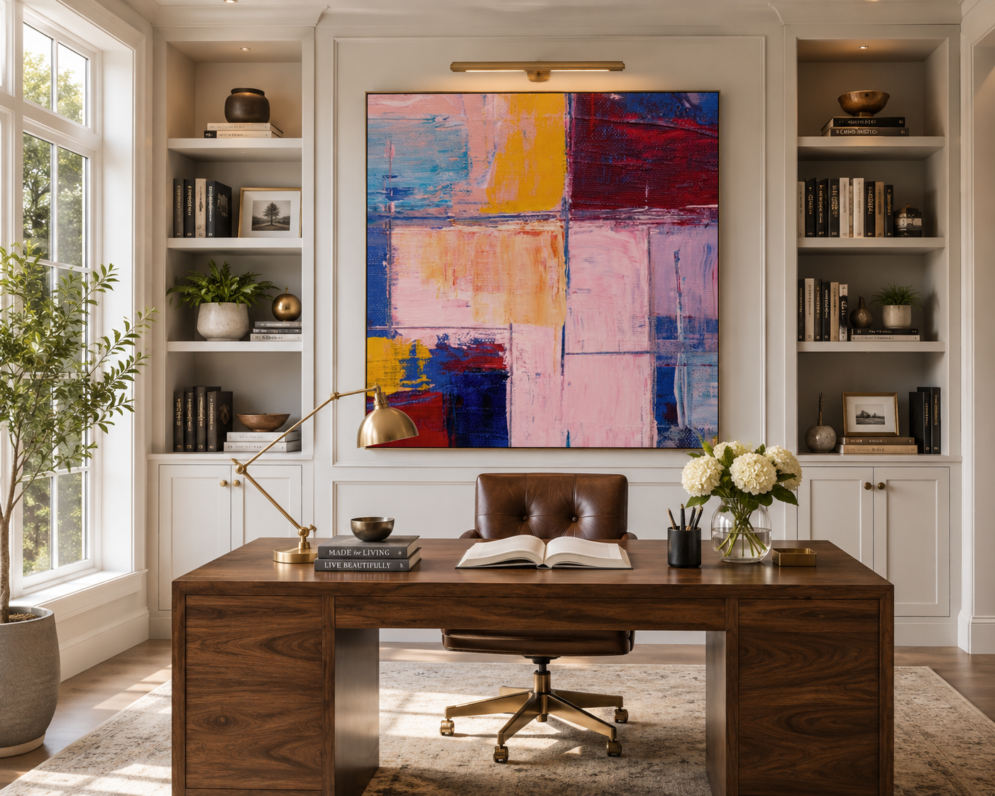 "Patchwork Horizon" Wrapped Canvas
